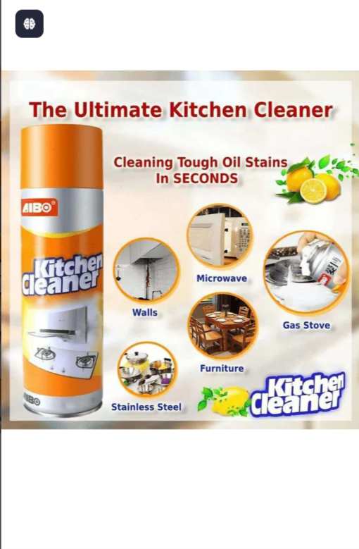 Foam Kitchen Cleaner – Heavy Duty Grease & Oil Remover (Lime Fresh)