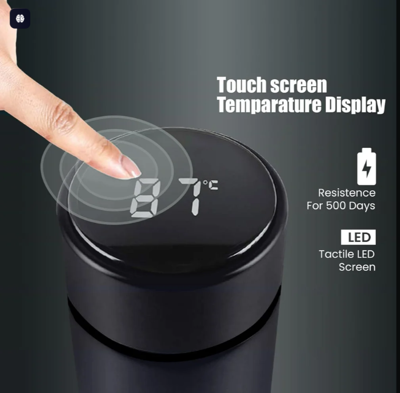Smart Temperature Display Vacuum Flask – 500 mL Stainless Steel Bottle