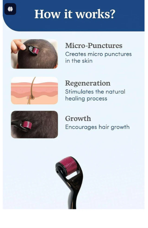 Derma Roller 0.5mm – Microneedle Skin & Hair Care Tool (180 Needles)