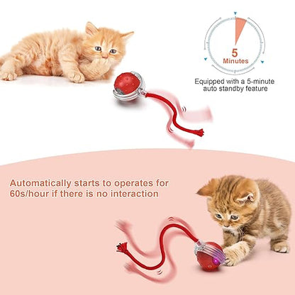 Cat Ball Toy, Electric Automatic Cat Toy for Home Cats (Multicolor)