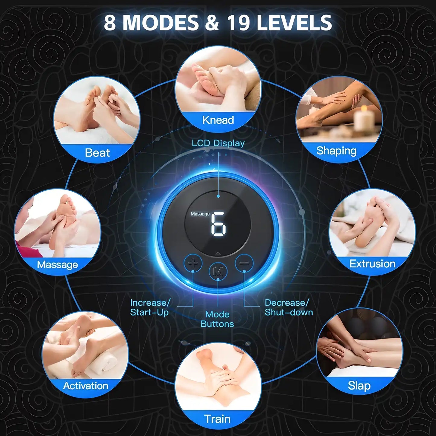 Foot Massage Pain Reliever, Wireless Electric Ems Massage Machine