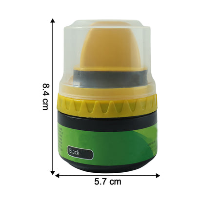 Black Shoe Polish Cream With Built-in Sponge Applicator (60 Ml Approx)