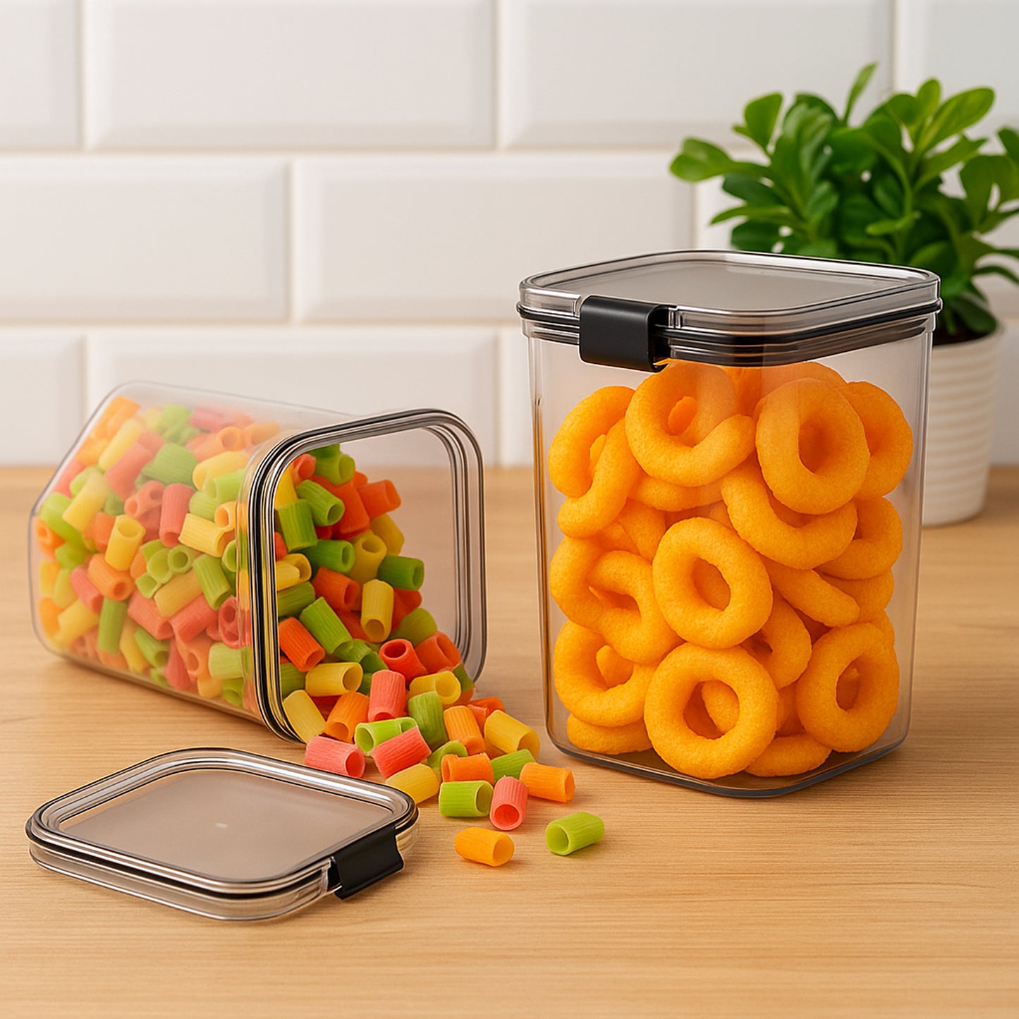 1200 Ml Airtight Lock  Lock Food Storage Container Set  2 Piece