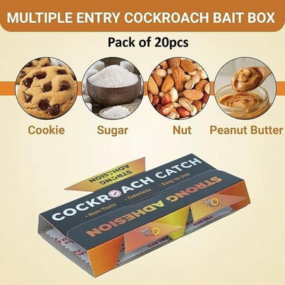 20pc Cockroach Catch Traps, Strong Adhesion Non-Toxic Odorless Pest Control
