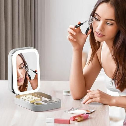 Smart & Premium LED Mirror Jewelry Organizer Case