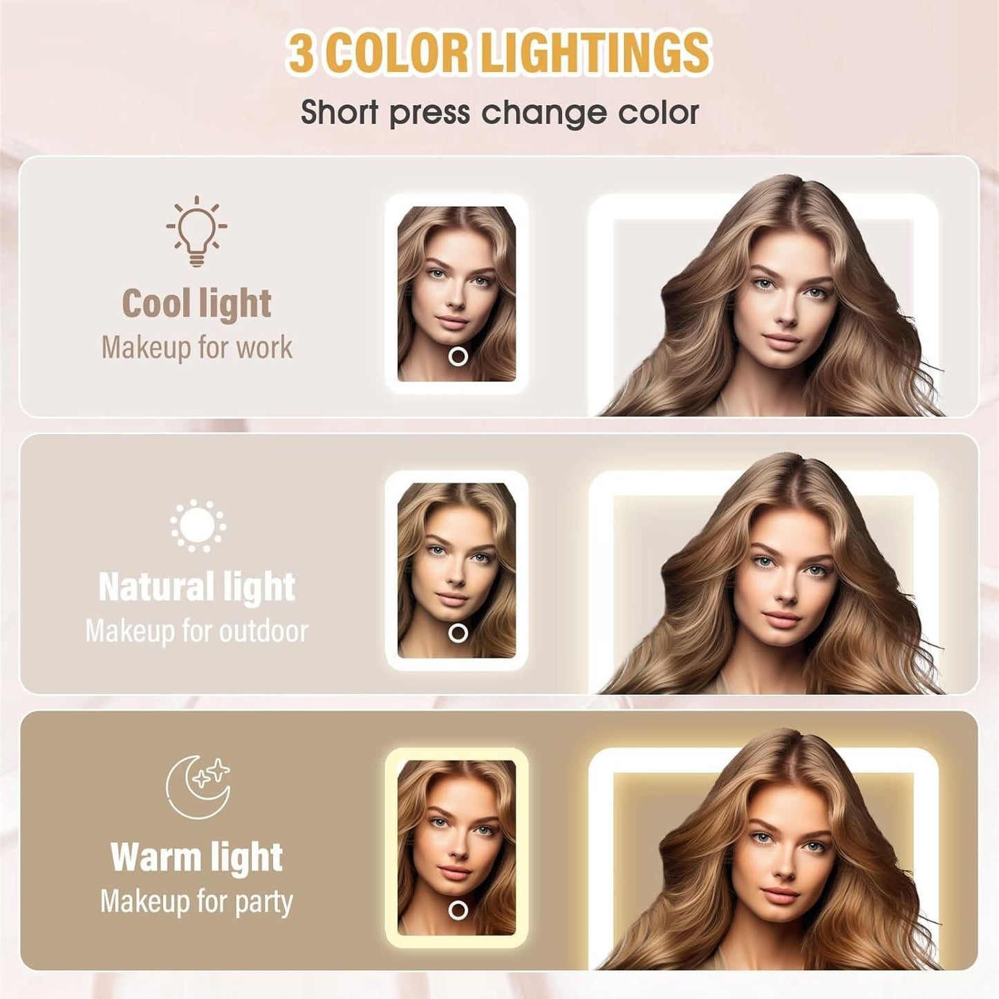 Smart & Premium LED Mirror Jewelry Organizer Case