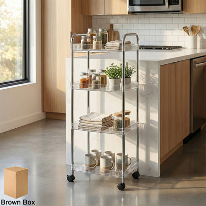4 Layer Multipurpose Storage Trolley With Wheels