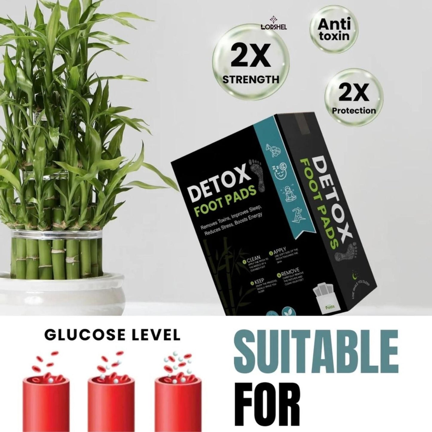 Deep Cleanse Herbal Detox Foot Patches – Overnight Body Detox | Pack of 20