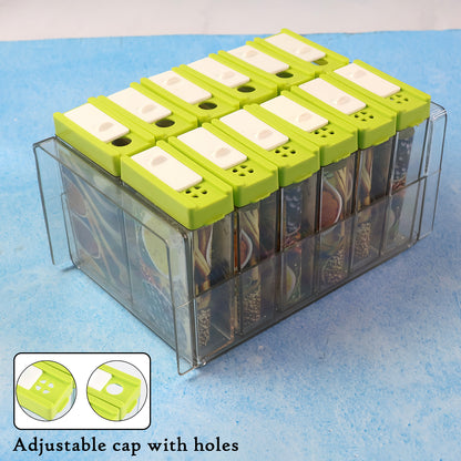 Classic Transparent Spice Rack With Stand  12 Piece
