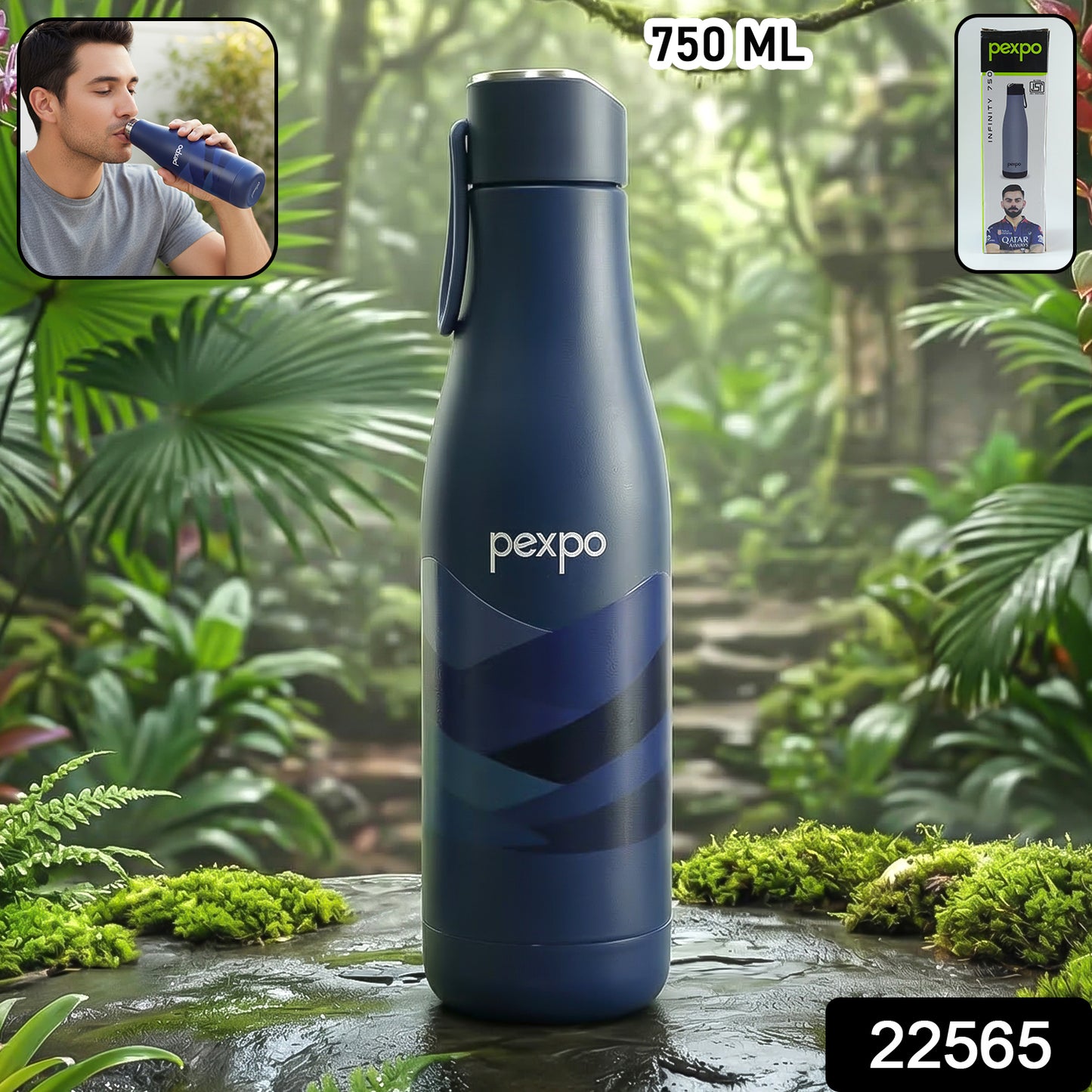 Pexpo Infinity Art Vacuum Insulated Stainless Steel Water Bottle 750 Ml