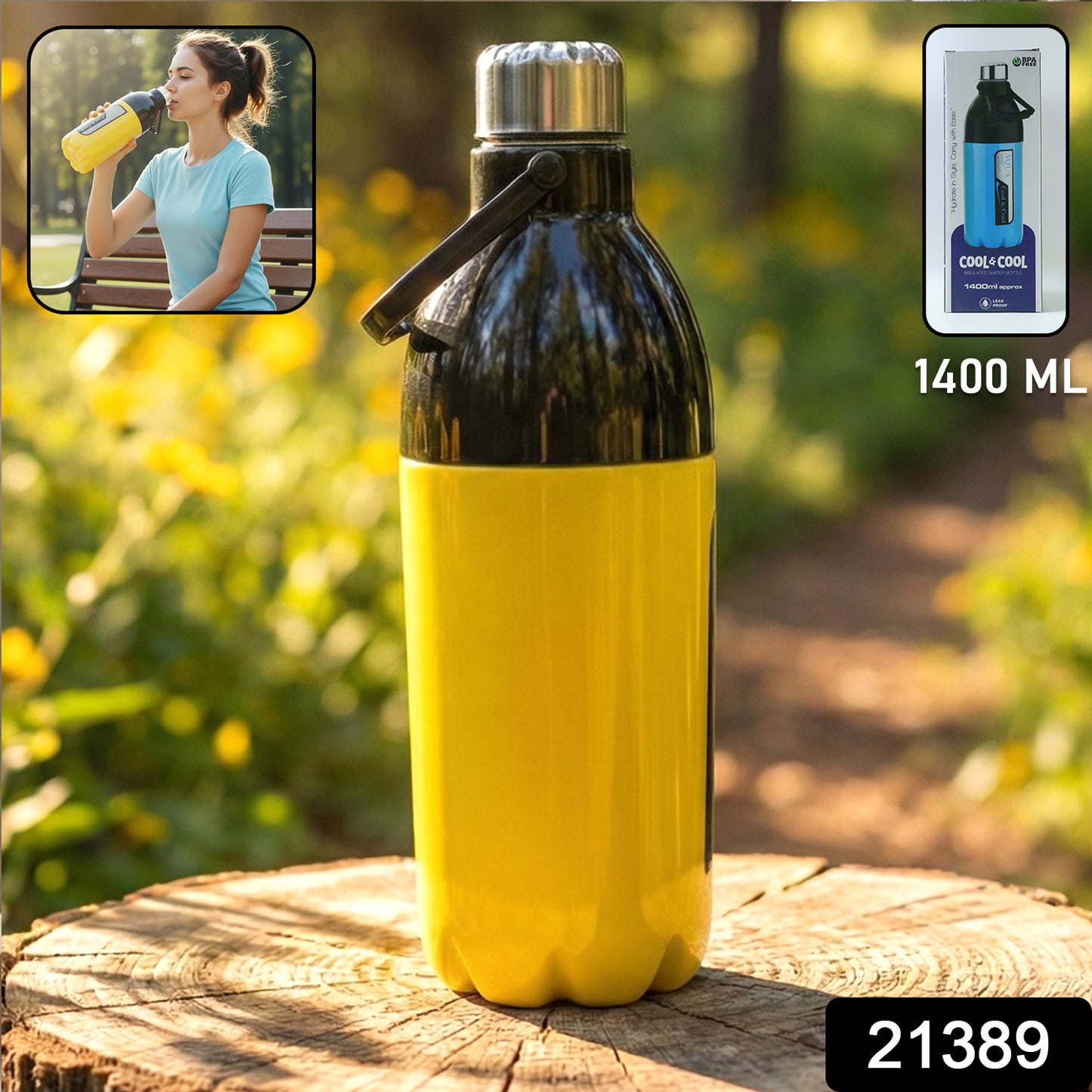 Large Capacity Leakproof Water Bottle (1 Pc 1400ml Approx)