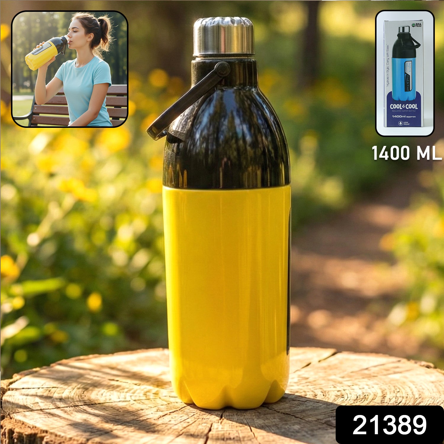 Large Capacity Leakproof Water Bottle (1 Pc 1400ml Approx)