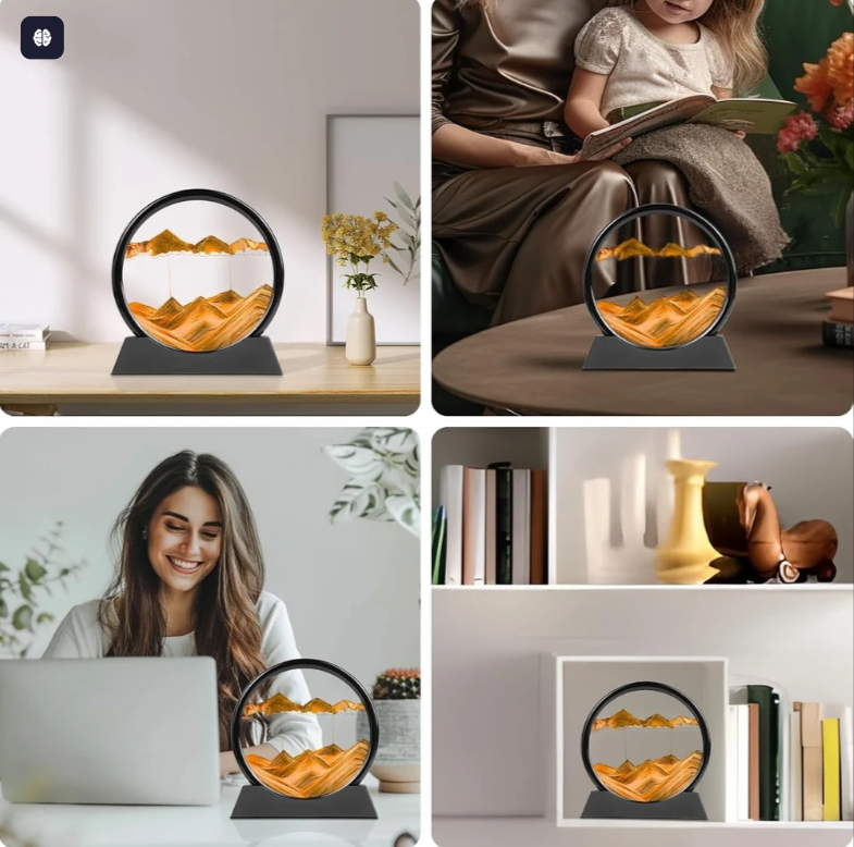 3D Moving Sand Art Frame – Relaxing Sandscape Decor (7 Inch)