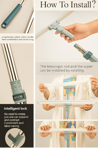 Multipurpose Stainless Steel Floor Wiper & Magic Broom – All-in-One Cleaning Tool