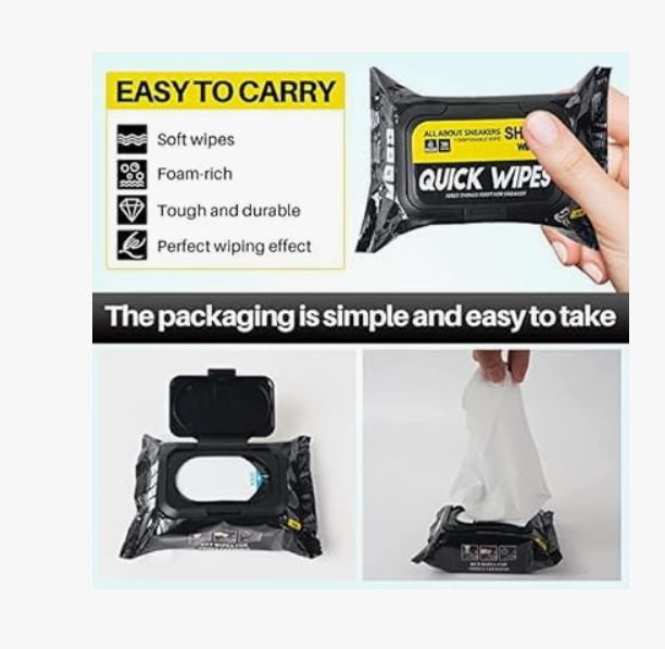 Sneaker Cleaning Wipes – Instant Shoe Care (Pack of 80 Wipes)
