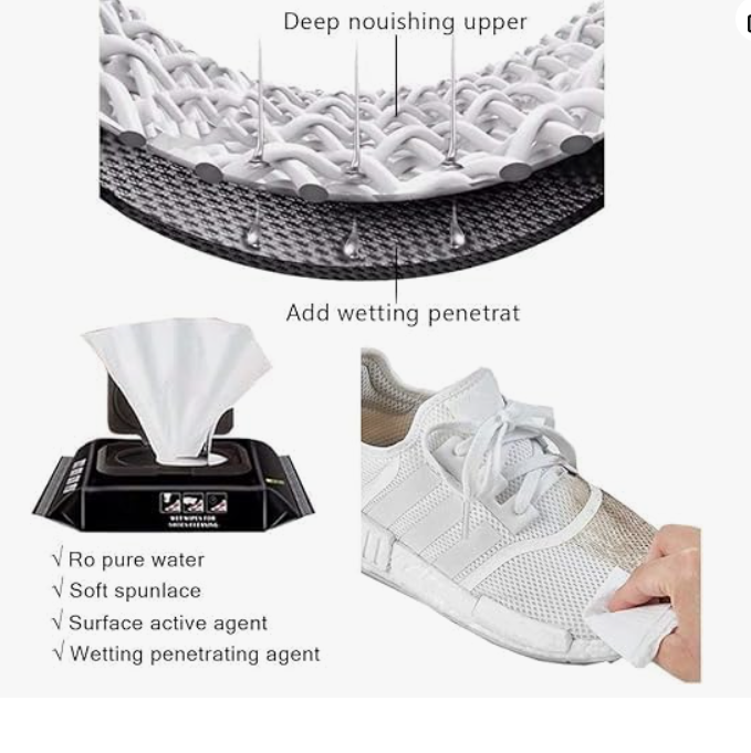 Sneaker Cleaning Wipes – Instant Shoe Care (Pack of 80 Wipes)