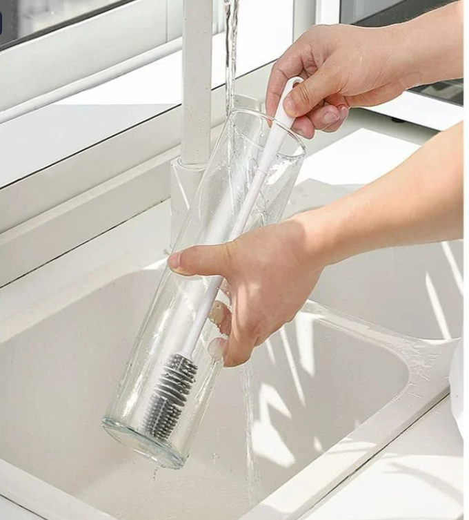 Silicone Baby Bottle Cleaning Brush – Long Handle, Scratch-Free &amp; Hygienic