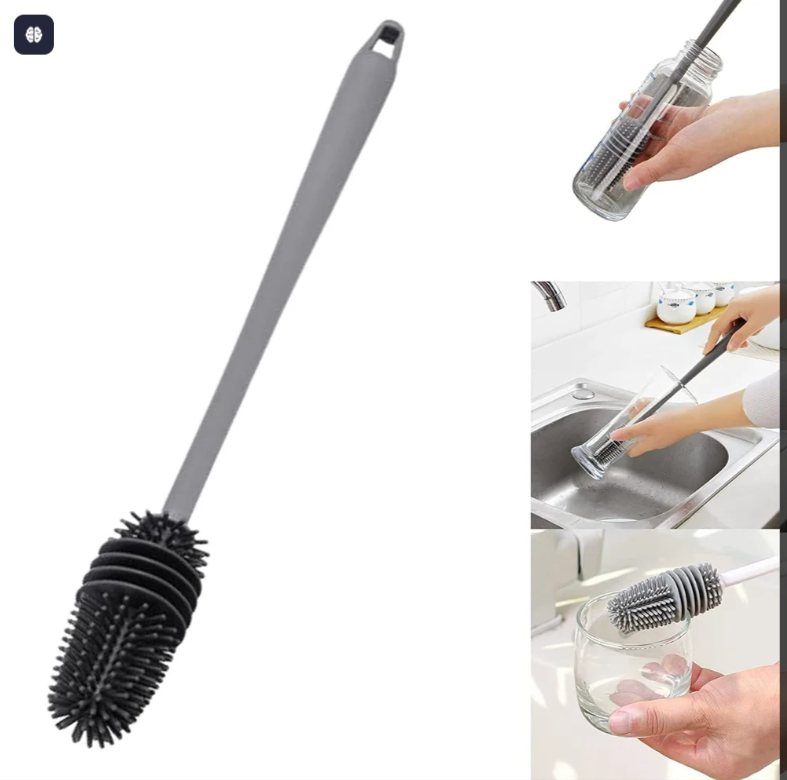 Silicone Baby Bottle Cleaning Brush – Long Handle, Scratch-Free &amp; Hygienic