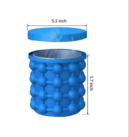 2-in-1 Silicone Ice Cube Maker &amp; Bucket – 32 Round Ice Cubes