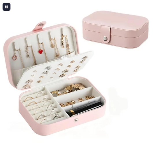 Mini Jewellery Organizer Pouch – Compact Travel Storage Case (Leather Finish)