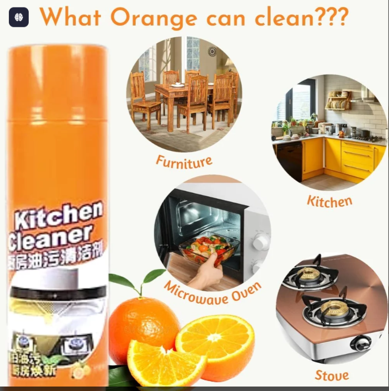 Foam Kitchen Cleaner – Heavy Duty Grease &amp; Oil Remover (Lime Fresh)