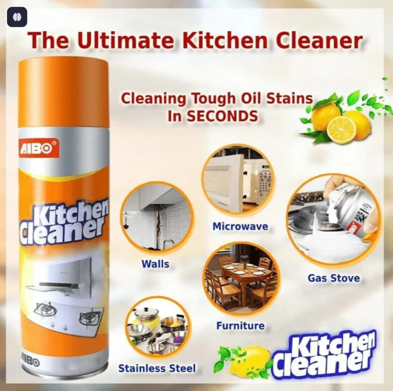Foam Kitchen Cleaner – Heavy Duty Grease &amp; Oil Remover (Lime Fresh)