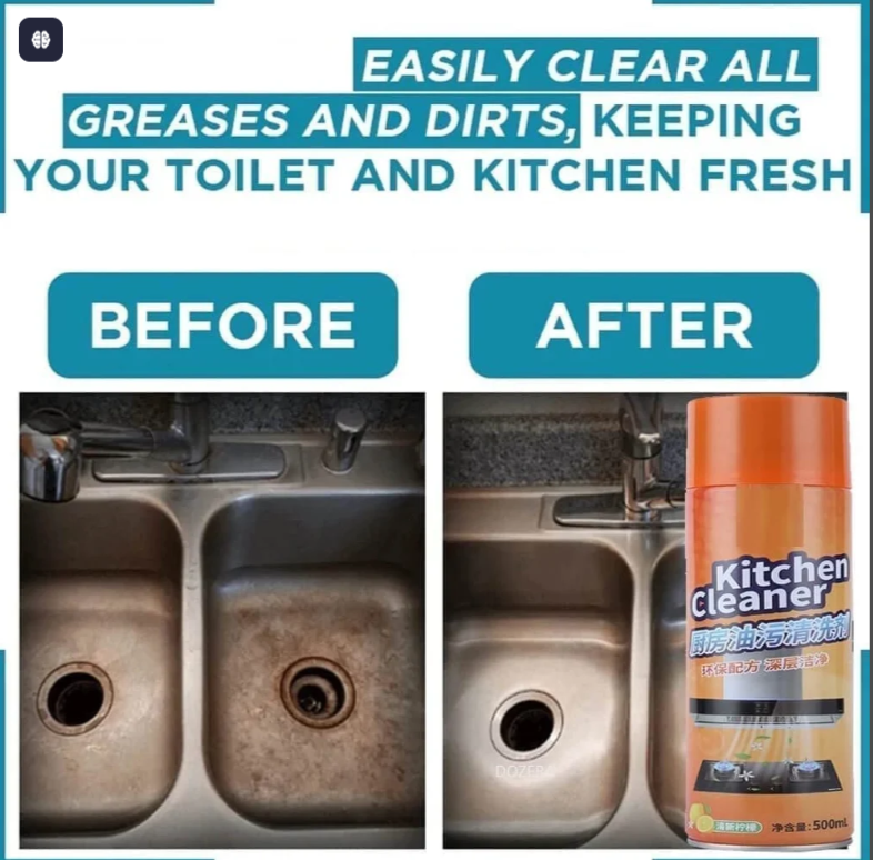Foam Kitchen Cleaner – Heavy Duty Grease &amp; Oil Remover (Lime Fresh)