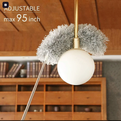 Extendable Microfiber Ceiling Duster – Bendable Head with Long Telescopic Handle