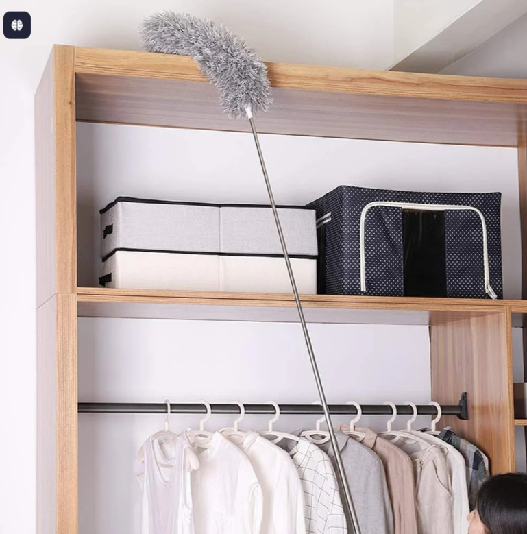 Extendable Microfiber Ceiling Duster – Bendable Head with Long Telescopic Handle