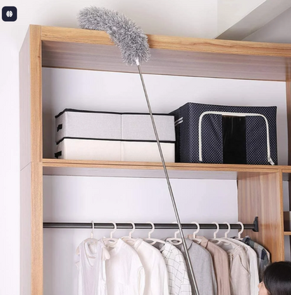 Extendable Microfiber Ceiling Duster – Bendable Head with Long Telescopic Handle
