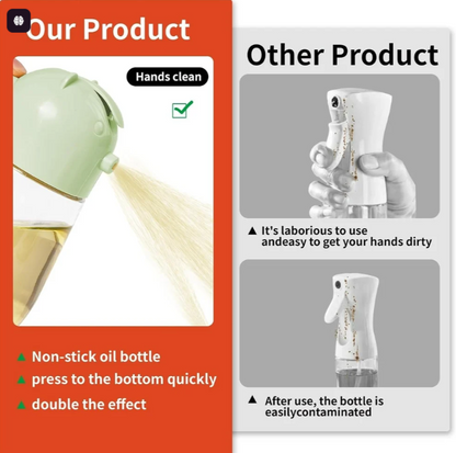 2-in-1 Glass Oil Dispenser – Spray &amp; Pour Bottle (580ml Leakproof Design)