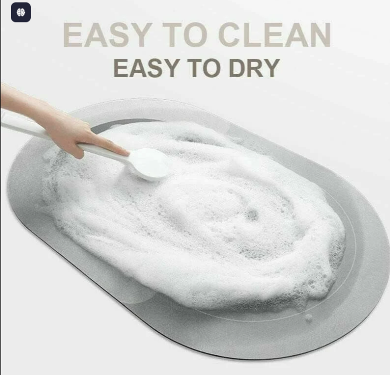Premium Oval Bathroom Mat – Ultra-Absorbent & Anti-Skid