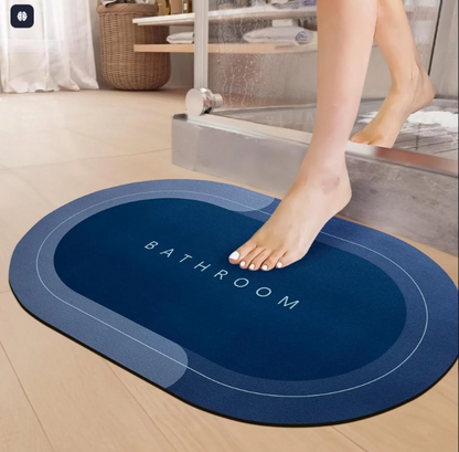 Premium Oval Bathroom Mat – Ultra-Absorbent & Anti-Skid