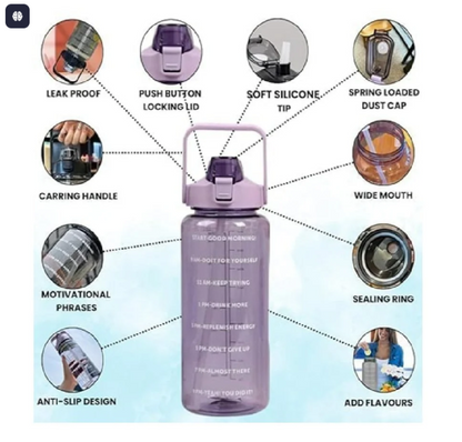 Motivational Water Bottle Set – Leakproof Sipper with Time Marker