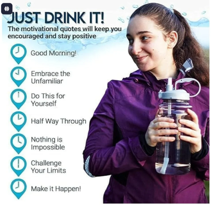 Motivational Water Bottle Set – Leakproof Sipper with Time Marker