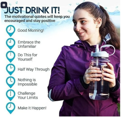 Motivational Water Bottle Set – Leakproof Sipper with Time Marker