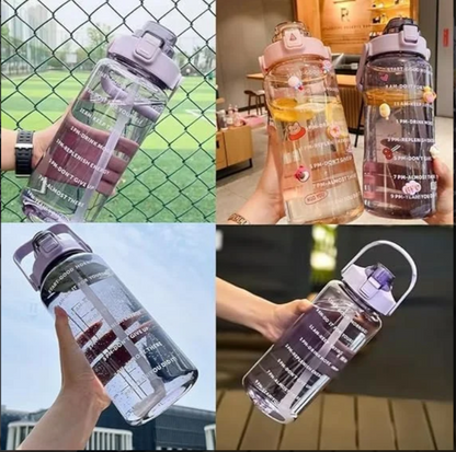 Motivational Water Bottle Set – Leakproof Sipper with Time Marker
