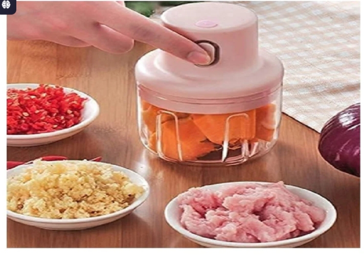 Electric Mini Food Chopper – Compact Vegetable &amp; Garlic Cutter (400 mL)