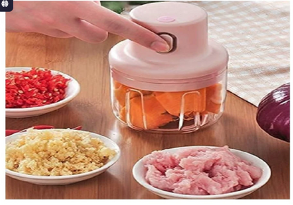 Electric Mini Food Chopper – Compact Vegetable &amp; Garlic Cutter (400 mL)