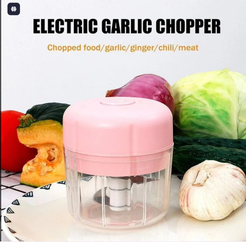 Electric Mini Food Chopper – Compact Vegetable &amp; Garlic Cutter (400 mL)