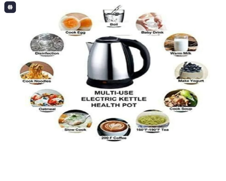 Electric Stainless Steel Kettle – 2L Fast Boil with Temperature Control (1500W)