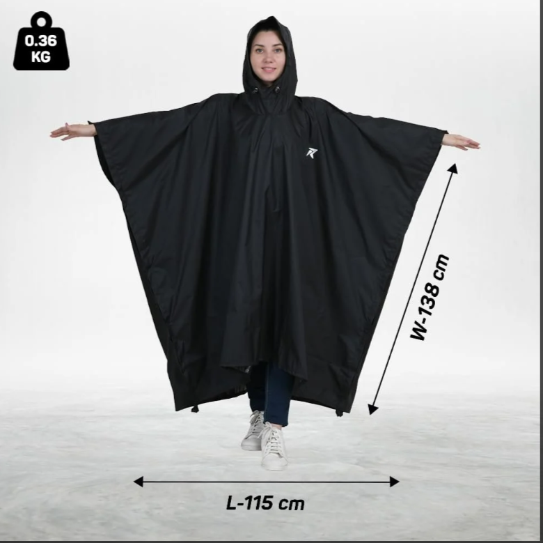 3-in-1 Waterproof Rain Poncho – Lightweight, Packable &amp; Unisex (Free Size)