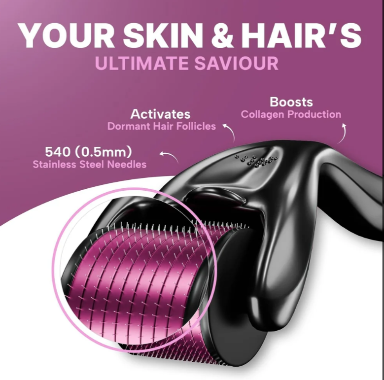 Derma Roller 0.5mm – Microneedle Skin &amp; Hair Care Tool (180 Needles)