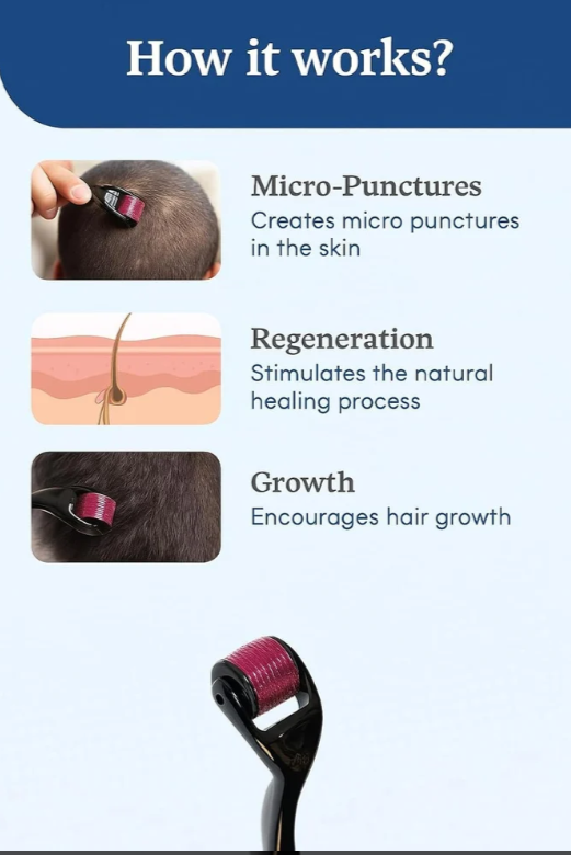 Derma Roller 0.5mm – Microneedle Skin &amp; Hair Care Tool (180 Needles)