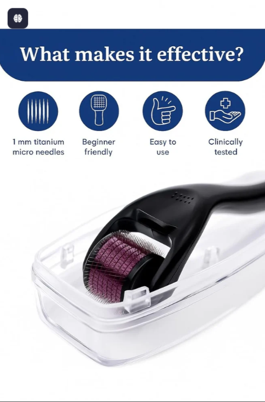 Derma Roller 0.5mm – Microneedle Skin &amp; Hair Care Tool (180 Needles)