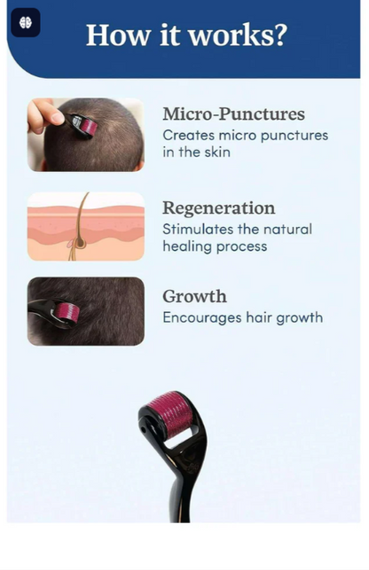 Derma Roller 0.5mm – Microneedle Skin &amp; Hair Care Tool (180 Needles)
