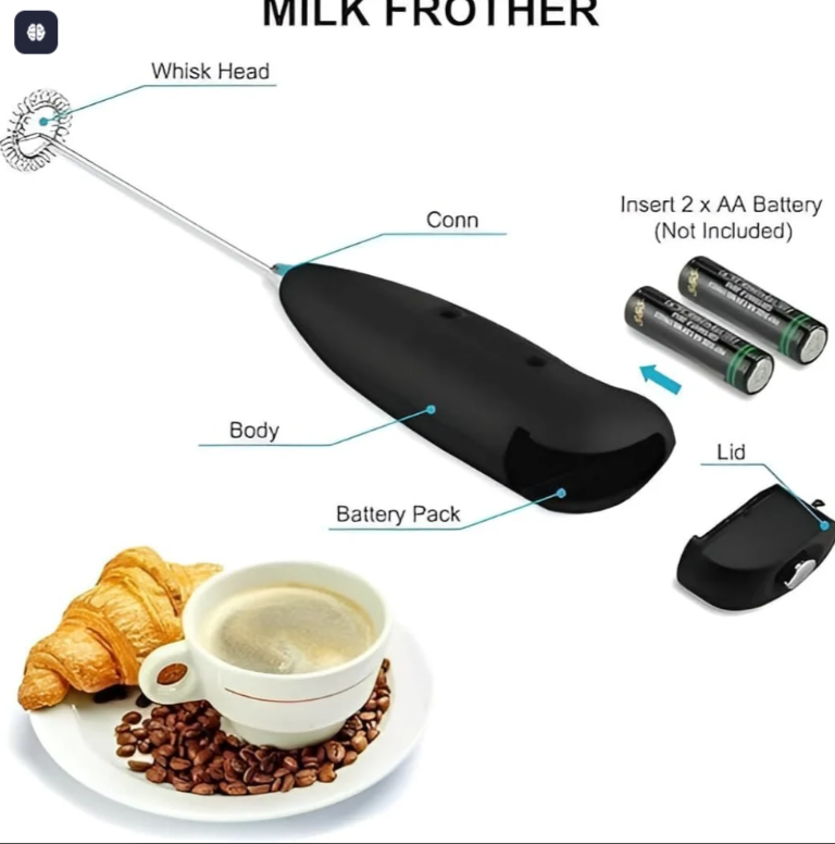 Electric Milk Frother – Handheld Coffee Beater (Battery Operated)