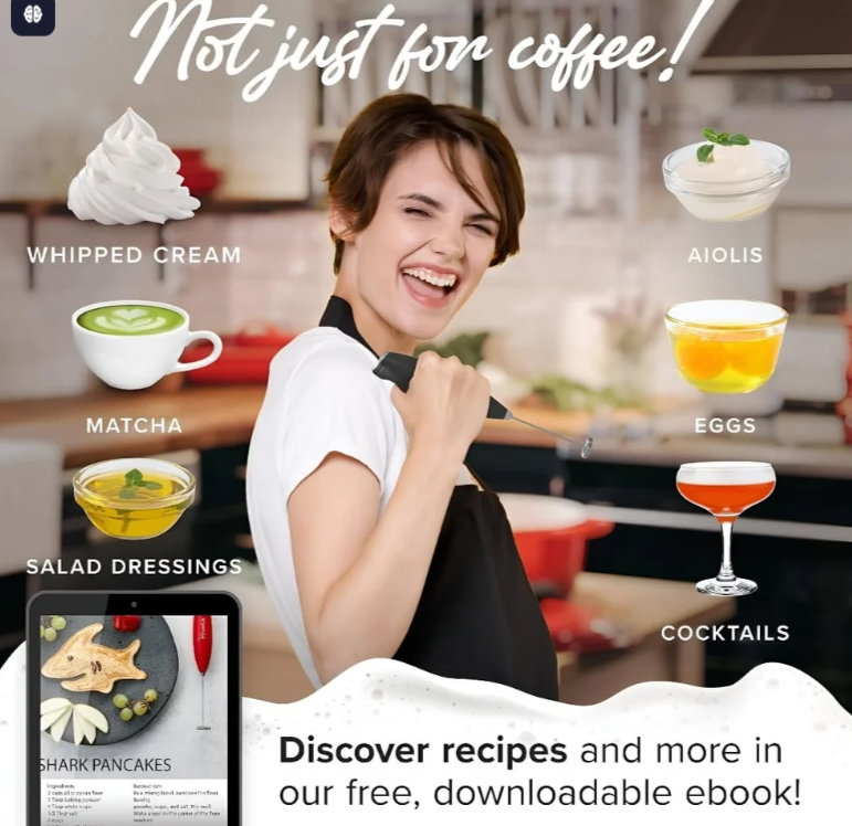 Electric Milk Frother – Handheld Coffee Beater (Battery Operated)