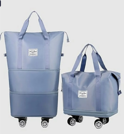Foldable Trolley Travel Bag with Wheels – Expandable Rolling Duffel (28L–58L)