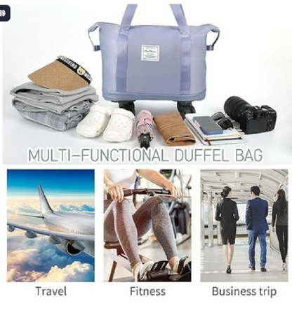 Foldable Trolley Travel Bag with Wheels – Expandable Rolling Duffel (28L–58L)